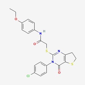 2-[[3-(4-chlorophenyl)-4-oxo-6,7-dihydrothieno[3,2-d]pyrimidin-2-yl]sulfanyl]-N-(4-ethoxyphenyl)acetamide