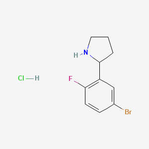molecular formula C10H12BrClFN B2691974 2-(5-Bromo-2-fluorophenyl)pyrrolidine hcl CAS No. 2304584-12-9
