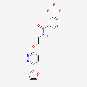 molecular formula C18H14F3N3O3 B2691981 N-(2-((6-(furan-2-yl)pyridazin-3-yl)oxy)ethyl)-3-(trifluoromethyl)benzamide CAS No. 920240-25-1