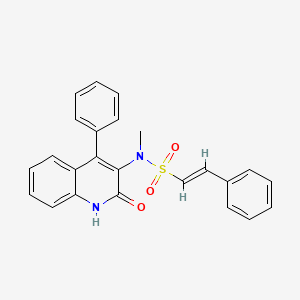 molecular formula C24H20N2O3S B2691994 (E)-N-methyl-N-(2-oxo-4-phenyl-1H-quinolin-3-yl)-2-phenylethenesulfonamide CAS No. 924721-68-6