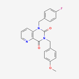 molecular formula C22H18FN3O3 B2691998 1-(4-fluorobenzyl)-3-(4-methoxybenzyl)pyrido[3,2-d]pyrimidine-2,4(1H,3H)-dione CAS No. 921797-97-9