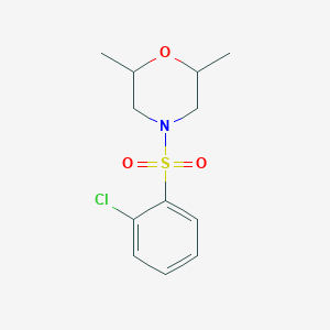 molecular formula C12H16ClNO3S B2692002 4-[(2-Chlorophenyl)sulfonyl]-2,6-dimethylmorpholine CAS No. 866150-16-5