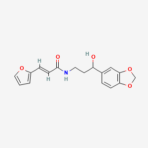 molecular formula C17H17NO5 B2692006 (E)-N-(3-(苯并[d][1,3]二氧杂环戊-5-基)-3-羟基丙基)-3-(呋喃-2-基)丙烯酰胺 CAS No. 1421586-98-2