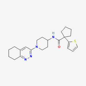 molecular formula C23H30N4OS B2692009 N-(1-(5,6,7,8-tetrahydrocinnolin-3-yl)piperidin-4-yl)-1-(thiophen-2-yl)cyclopentanecarboxamide CAS No. 1903163-84-7