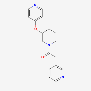 molecular formula C17H19N3O2 B2692015 2-(Pyridin-3-yl)-1-(3-(pyridin-4-yloxy)piperidin-1-yl)ethanone CAS No. 2034433-84-4