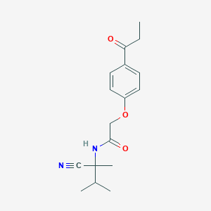 molecular formula C17H22N2O3 B2692016 N-(2-cyano-3-methylbutan-2-yl)-2-(4-propanoylphenoxy)acetamide CAS No. 1090688-62-2