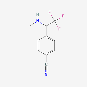 molecular formula C10H9F3N2 B2692019 4-[2,2,2-Trifluoro-1-(methylamino)ethyl]benzonitrile CAS No. 1824280-45-6