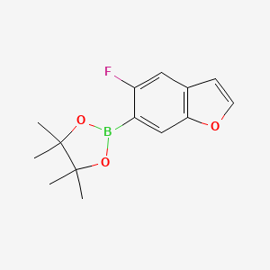 molecular formula C14H16BFO3 B2692020 2-(5-Fluoro-1-benzofuran-6-yl)-4,4,5,5-tetramethyl-1,3,2-dioxaborolane CAS No. 1628703-41-2