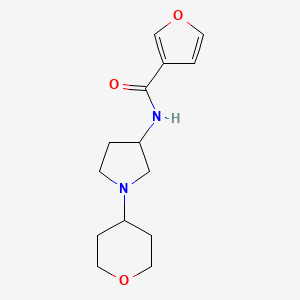 molecular formula C14H20N2O3 B2692021 N-(1-(tetrahydro-2H-pyran-4-yl)pyrrolidin-3-yl)furan-3-carboxamide CAS No. 2310206-17-6