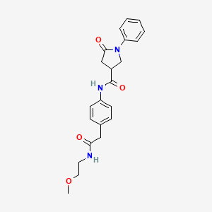 N-(4-(2-((2-methoxyethyl)amino)-2-oxoethyl)phenyl)-5-oxo-1-phenylpyrrolidine-3-carboxamide