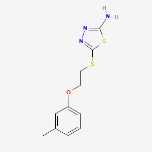 molecular formula C11H13N3OS2 B2692028 5-((2-(M-tolyloxy)ethyl)thio)-1,3,4-thiadiazol-2-amine CAS No. 565426-83-7