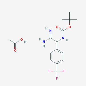 acetic acid, tert-butyl N-{carbamimidoyl[4-(trifluoromethyl)phenyl]methyl}carbamate