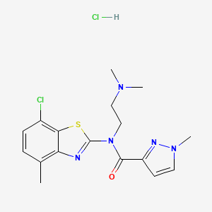 N-(7-chloro-4-methylbenzo[d]thiazol-2-yl)-N-(2-(dimethylamino)ethyl)-1-methyl-1H-pyrazole-3-carboxamide hydrochloride