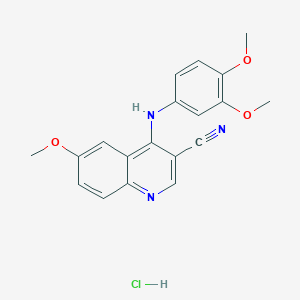 4-((3,4-Dimethoxyphenyl)amino)-6-methoxyquinoline-3-carbonitrile hydrochloride