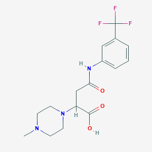 molecular formula C16H20F3N3O3 B2692046 2-(4-Methylpiperazin-1-yl)-4-oxo-4-((3-(trifluoromethyl)phenyl)amino)butanoic acid CAS No. 900011-40-7