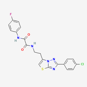 molecular formula C20H15ClFN5O2S B2692049 N1-(2-(2-(4-chlorophenyl)thiazolo[3,2-b][1,2,4]triazol-6-yl)ethyl)-N2-(4-fluorophenyl)oxalamide CAS No. 894036-78-3