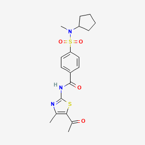 molecular formula C19H23N3O4S2 B2692050 N-(5-乙酰-4-甲基噻唑-2-基)-4-(N-环戊基-N-甲基磺酰基)苯甲酰胺 CAS No. 899734-85-1