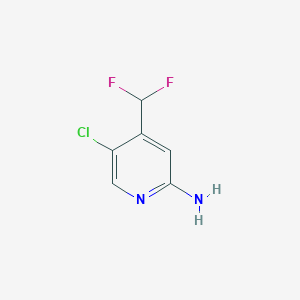 molecular formula C6H5ClF2N2 B2692052 5-Chloro-4-(difluoromethyl)pyridin-2-amine CAS No. 1804660-46-5