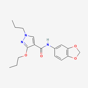 molecular formula C17H21N3O4 B2692054 N-(benzo[d][1,3]dioxol-5-yl)-3-propoxy-1-propyl-1H-pyrazole-4-carboxamide CAS No. 1013765-87-1