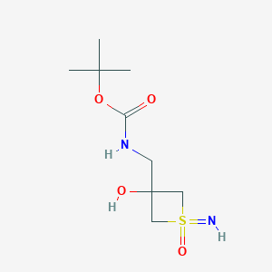 molecular formula C9H18N2O4S B2692055 Tert-butyl N-[(3-hydroxy-1-imino-1-oxothietan-3-yl)methyl]carbamate CAS No. 2490430-14-1