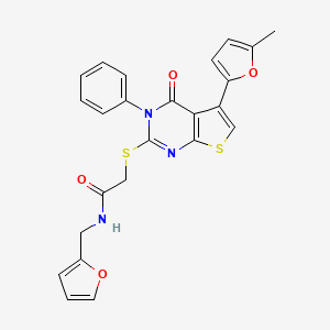 N-(furan-2-ylmethyl)-2-[5-(5-methylfuran-2-yl)-4-oxo-3-phenylthieno[2,3-d]pyrimidin-2-yl]sulfanylacetamide