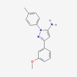molecular formula C17H17N3O B2692058 3-(3-甲氧基苯基)-1-(4-甲基苯基)-1H-吡唯-5-胺 CAS No. 956515-62-1