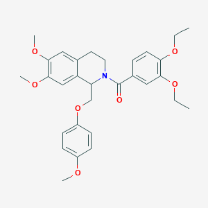 (3,4-diethoxyphenyl)(6,7-dimethoxy-1-((4-methoxyphenoxy)methyl)-3,4-dihydroisoquinolin-2(1H)-yl)methanone