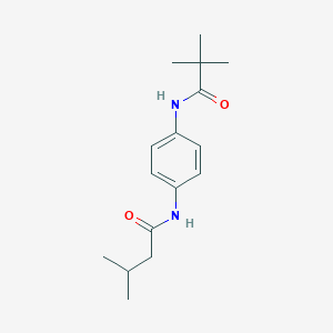 molecular formula C16H24N2O2 B269206 N-{4-[(2,2-dimethylpropanoyl)amino]phenyl}-3-methylbutanamide 