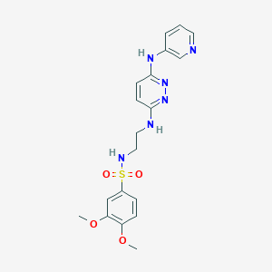 molecular formula C19H22N6O4S B2692061 3,4-dimethoxy-N-(2-((6-(pyridin-3-ylamino)pyridazin-3-yl)amino)ethyl)benzenesulfonamide CAS No. 1021217-95-7