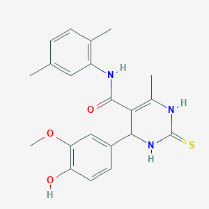 N-(2,5-dimethylphenyl)-4-(4-hydroxy-3-methoxyphenyl)-6-methyl-2-thioxo-1,2,3,4-tetrahydropyrimidine-5-carboxamide