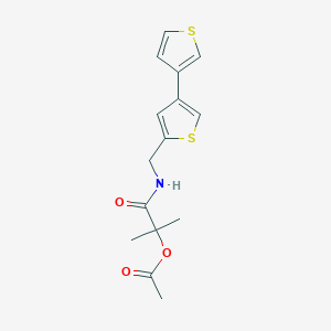 molecular formula C15H17NO3S2 B2692091 [2-Methyl-1-oxo-1-[(4-thiophen-3-ylthiophen-2-yl)methylamino]propan-2-yl] acetate CAS No. 2379985-45-0