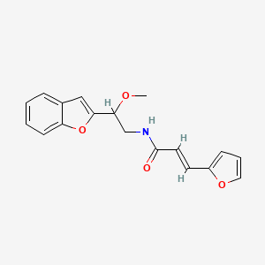 molecular formula C18H17NO4 B2692096 (E)-N-(2-(benzofuran-2-yl)-2-methoxyethyl)-3-(furan-2-yl)acrylamide CAS No. 2034997-17-4