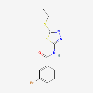 molecular formula C11H10BrN3OS2 B2692098 3-bromo-N-(5-(ethylthio)-1,3,4-thiadiazol-2-yl)benzamide CAS No. 392239-54-2