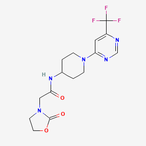 2-(2-oxooxazolidin-3-yl)-N-(1-(6-(trifluoromethyl)pyrimidin-4-yl)piperidin-4-yl)acetamide