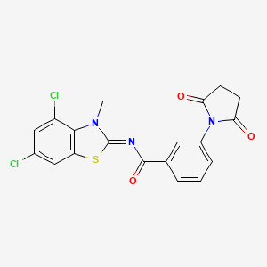 (Z)-N-(4,6-dichloro-3-methylbenzo[d]thiazol-2(3H)-ylidene)-3-(2,5-dioxopyrrolidin-1-yl)benzamide