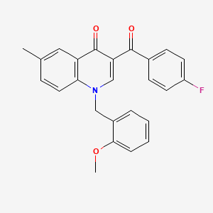 molecular formula C25H20FNO3 B2692106 3-(4-Fluorobenzoyl)-1-[(2-methoxyphenyl)methyl]-6-methyl-1,4-dihydroquinolin-4-one CAS No. 904433-83-6