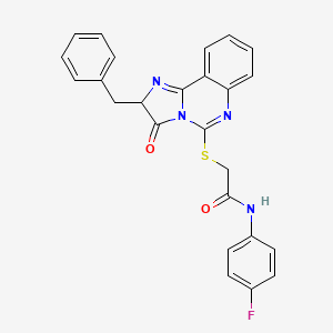 2-((2-benzyl-3-oxo-2,3-dihydroimidazo[1,2-c]quinazolin-5-yl)thio)-N-(4-fluorophenyl)acetamide