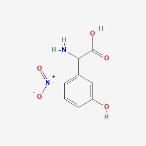 molecular formula C8H8N2O5 B2692114 2-Amino-2-(5-hydroxy-2-nitrophenyl)acetic acid CAS No. 1259993-41-3