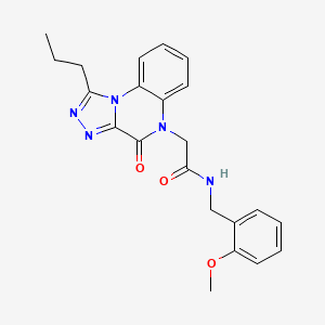 molecular formula C22H23N5O3 B2692119 N-(2-methoxybenzyl)-2-(4-oxo-1-propyl[1,2,4]triazolo[4,3-a]quinoxalin-5(4H)-yl)acetamide CAS No. 1260920-69-1