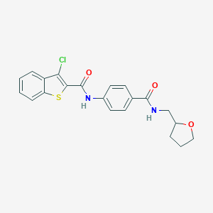 3-chloro-N-(4-{[(tetrahydro-2-furanylmethyl)amino]carbonyl}phenyl)-1-benzothiophene-2-carboxamide