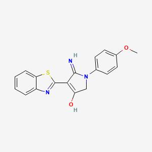 molecular formula C18H15N3O2S B2692124 5-Amino-4-benzothiazol-2-yl-1-(4-methoxy-phenyl)-1,2-dihydro-pyrrol-3-one CAS No. 325832-84-6