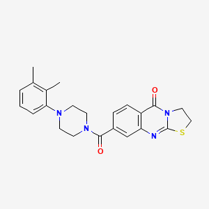 molecular formula C23H24N4O2S B2692126 8-(4-(2,3-dimethylphenyl)piperazine-1-carbonyl)-2H-thiazolo[2,3-b]quinazolin-5(3H)-one CAS No. 1251620-00-4