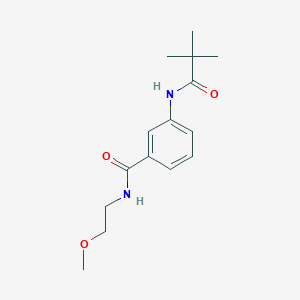 molecular formula C15H22N2O3 B269213 3-[(2,2-dimethylpropanoyl)amino]-N-(2-methoxyethyl)benzamide 