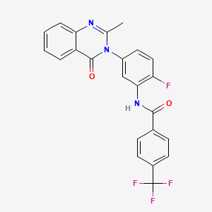 N-(2-fluoro-5-(2-methyl-4-oxoquinazolin-3(4H)-yl)phenyl)-4-(trifluoromethyl)benzamide