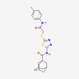 N-[5-[2-(4-methylanilino)-2-oxoethyl]sulfanyl-1,3,4-thiadiazol-2-yl]adamantane-1-carboxamide