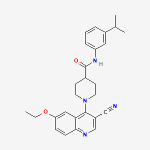 molecular formula C27H30N4O2 B2692138 N-cyclohexyl-3-[1-({2-[(2-methoxyethyl)amino]-2-oxoethyl}thio)-5-oxo[1,2,4]triazolo[4,3-a]quinazolin-4(5H)-yl]propanamide CAS No. 1226444-61-6