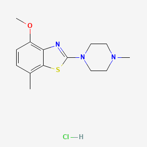 molecular formula C14H20ClN3OS B2692154 4-Methoxy-7-methyl-2-(4-methylpiperazin-1-yl)benzo[d]thiazole hydrochloride CAS No. 1185134-27-3