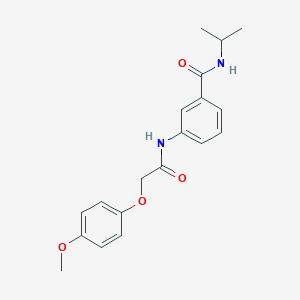 molecular formula C19H22N2O4 B269217 N-isopropyl-3-{[(4-methoxyphenoxy)acetyl]amino}benzamide 