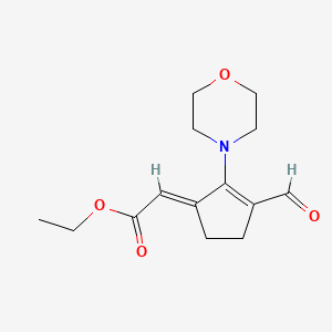 molecular formula C14H19NO4 B2692172 ethyl (2E)-2-(3-formyl-2-morpholin-4-ylcyclopent-2-en-1-ylidene)acetate CAS No. 380348-93-6