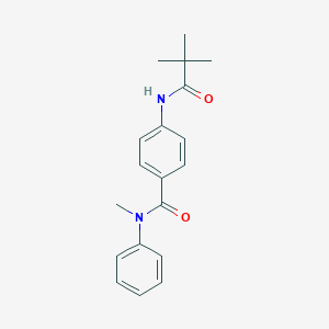 molecular formula C19H22N2O2 B269218 4-[(2,2-dimethylpropanoyl)amino]-N-methyl-N-phenylbenzamide 